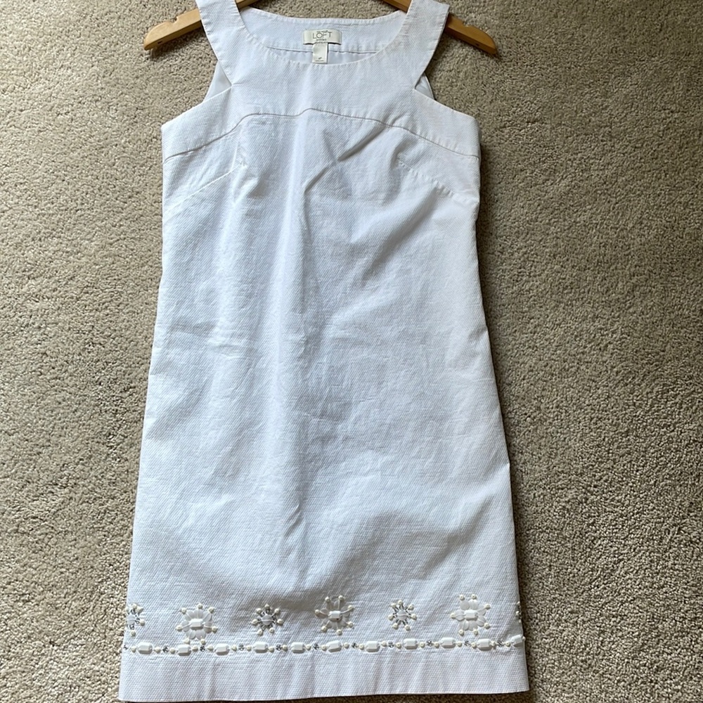 Loft White Shift Dress